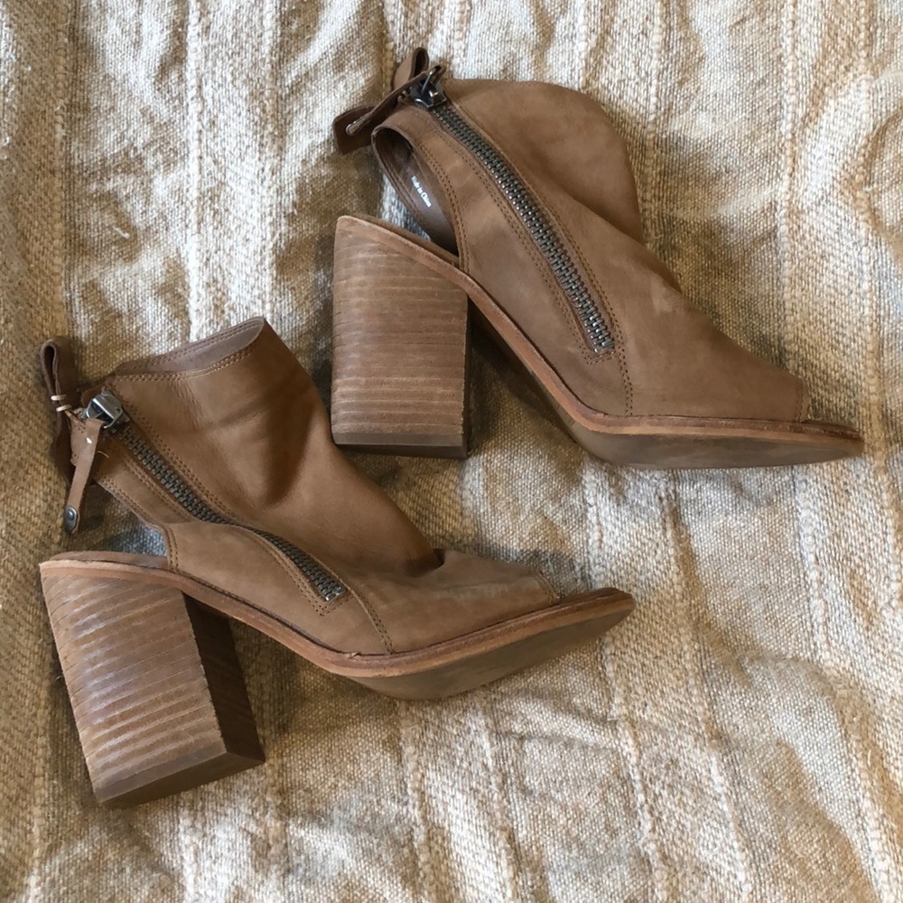 Dolce Vita Nubuck Leather Block Heel Sandals